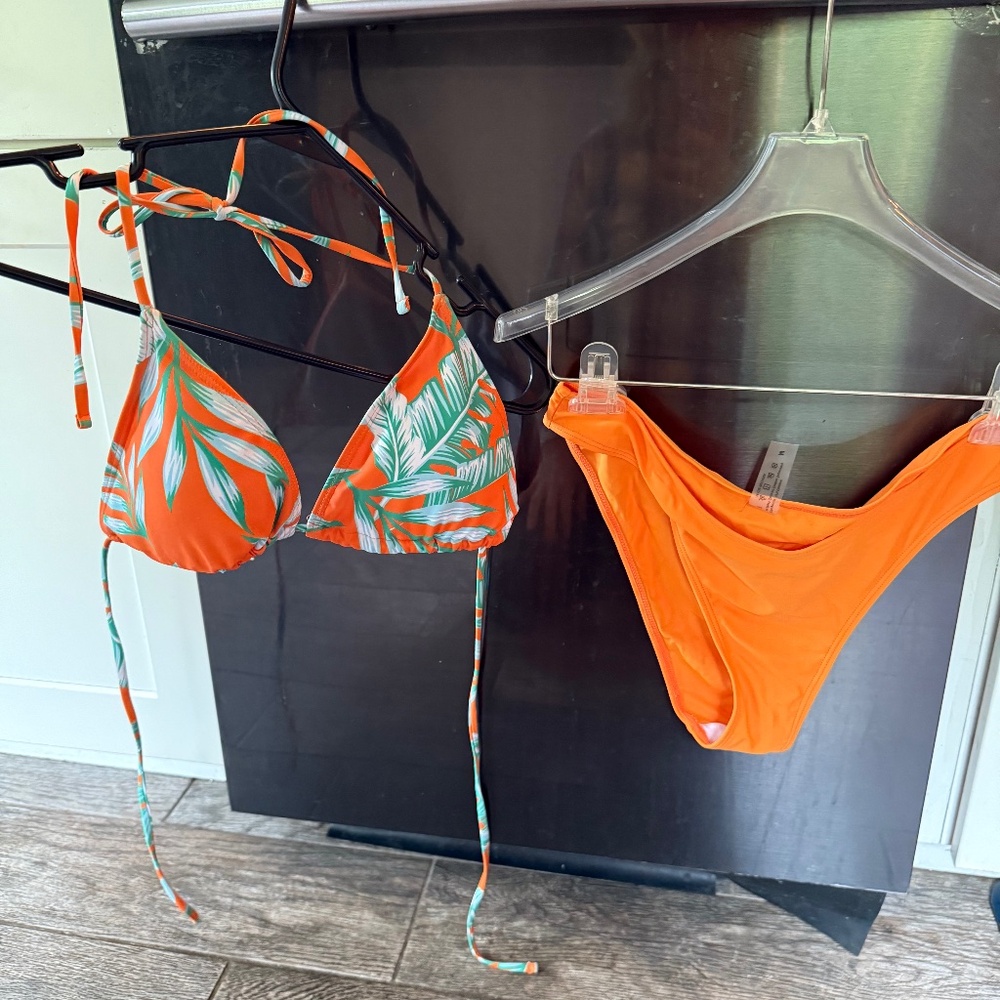 Cupshe orange string bikini and coverup